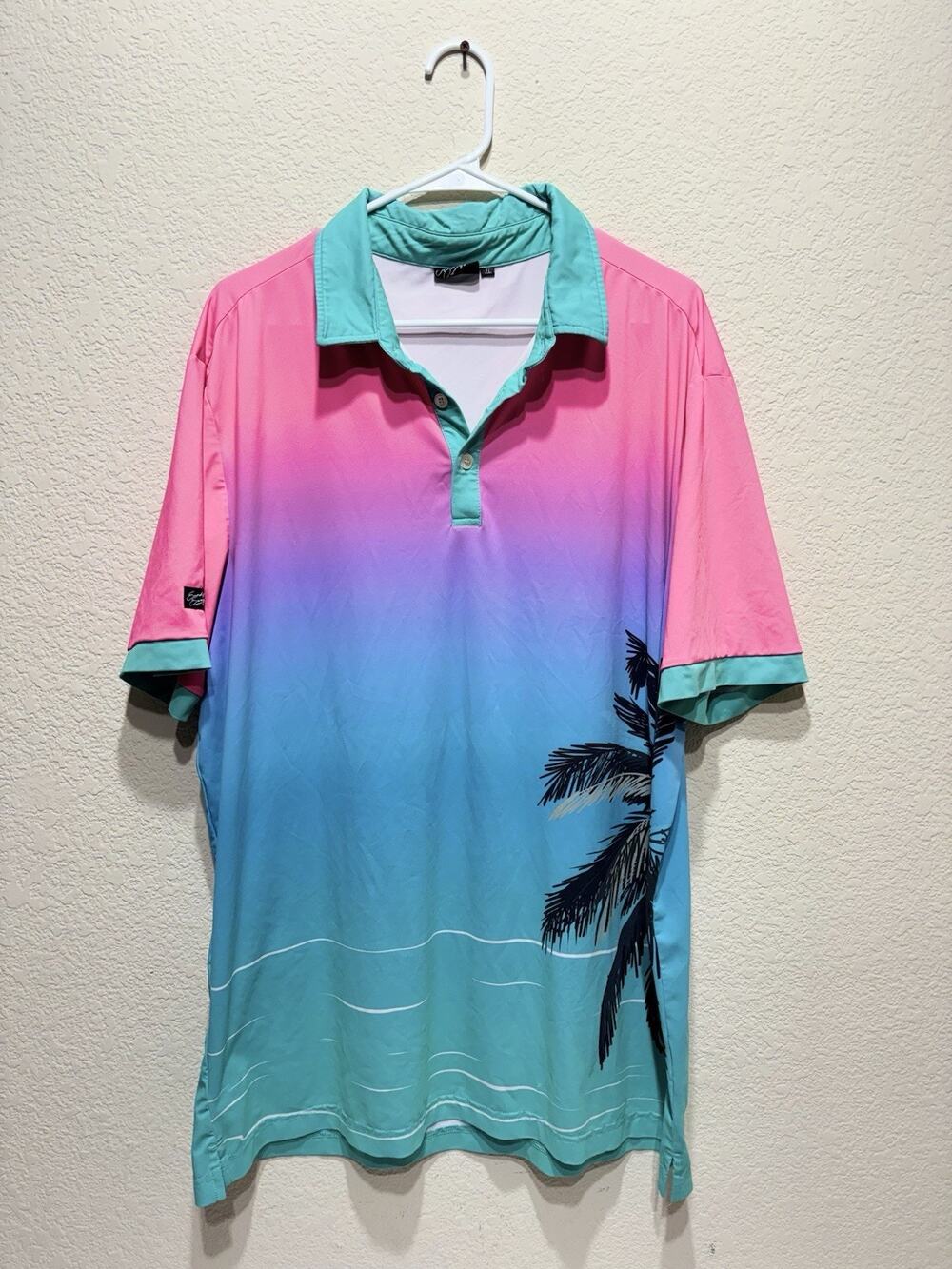 Sunday Swagger Polo Neon Palms Shirt Men's
